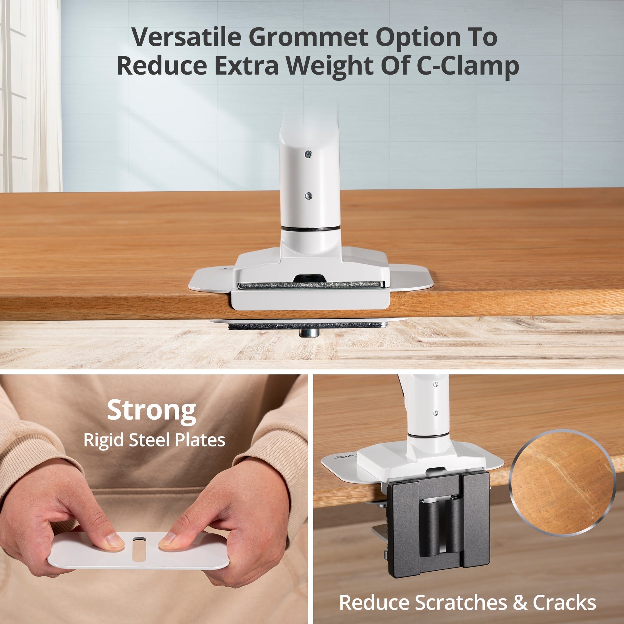AVLT Adjustable Reinforcement Plate Bracket Mount - White