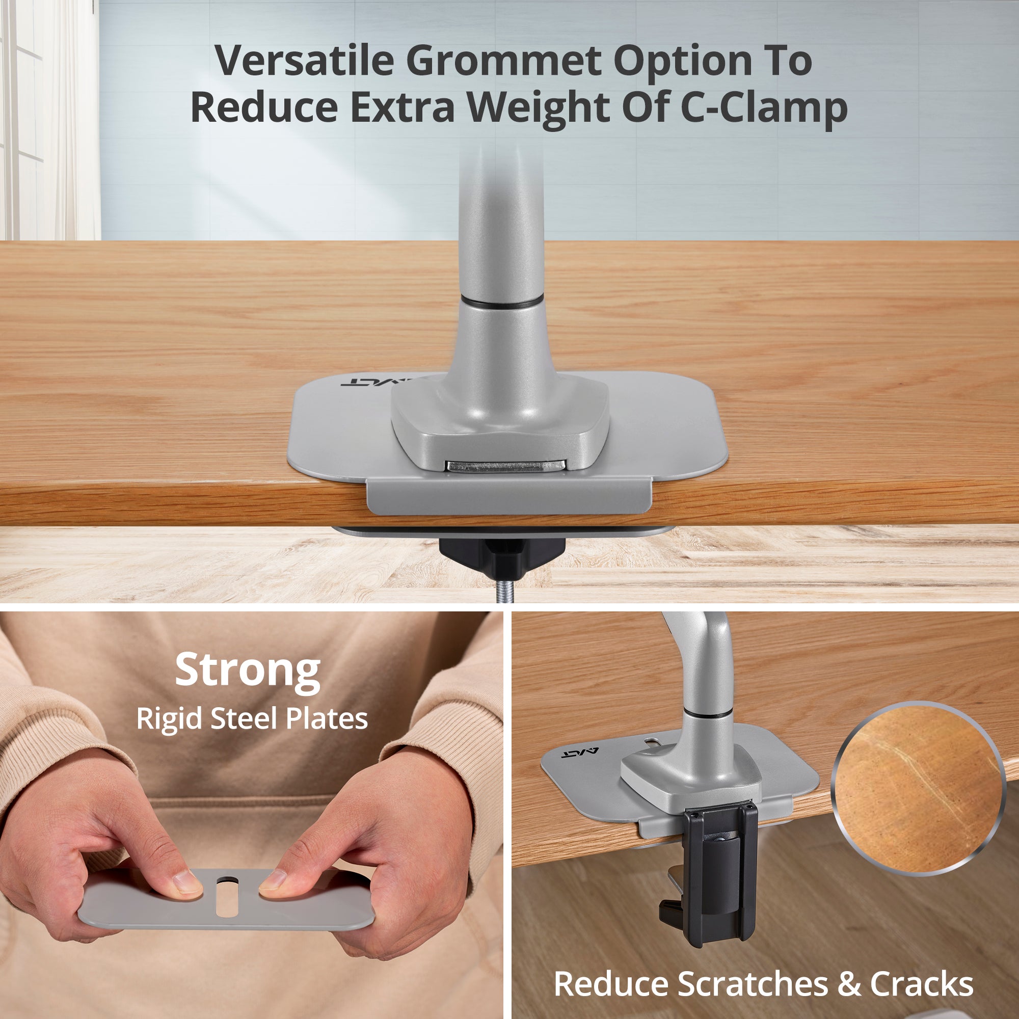 AVLT Adjustable Reinforcement Plate Bracket Mount - Gray