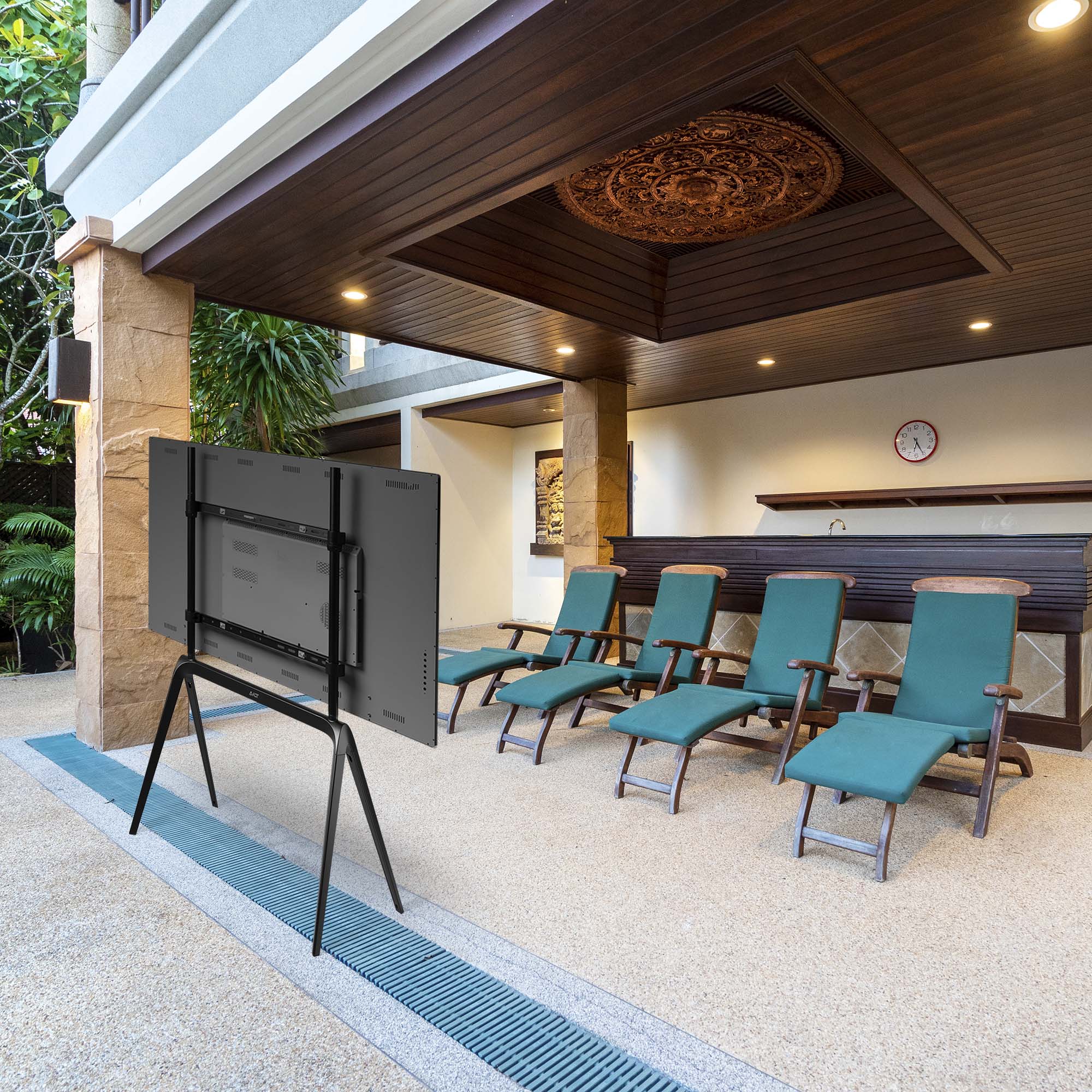 AVLT Studio Steel Quad TV Floor Stand - Black