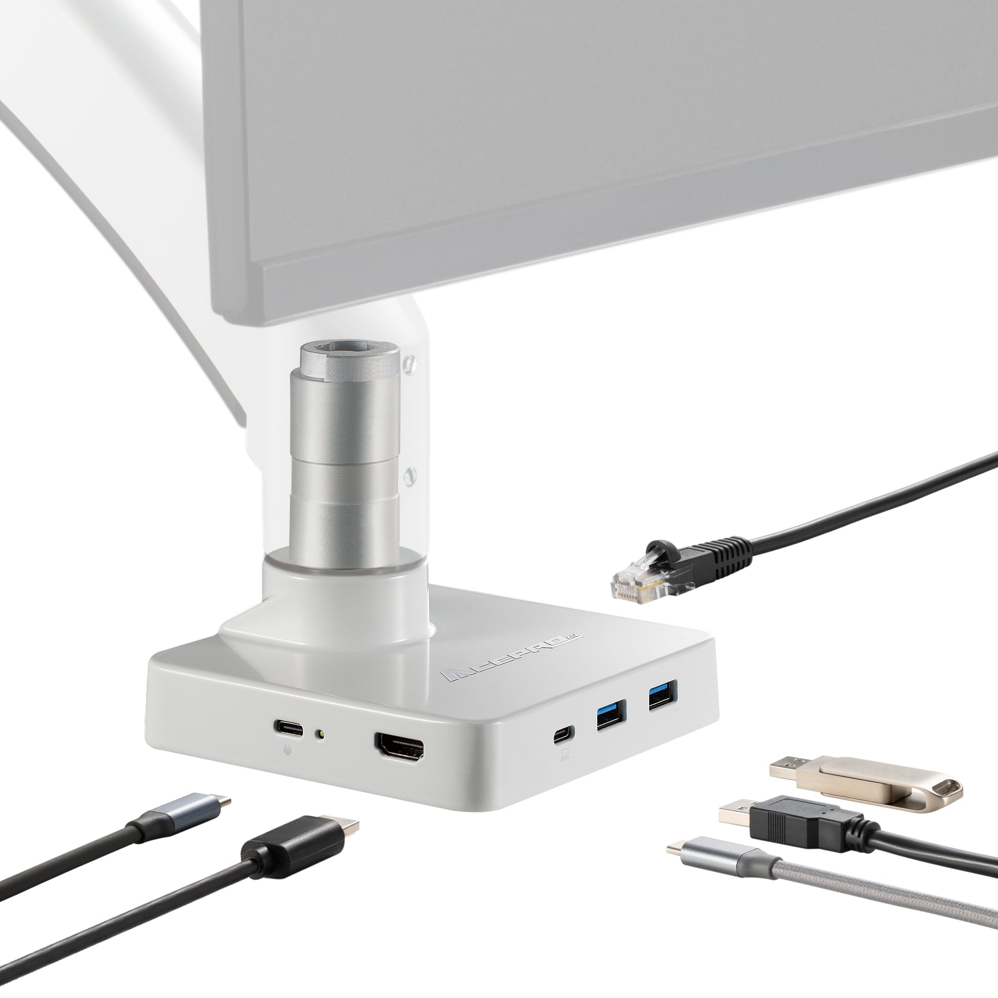 AceProAV 5 in 1 Multiport USB-C Single Mount Dock - White