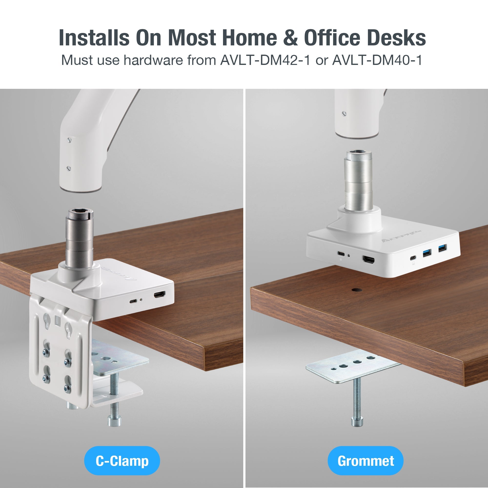 AceProAV 5 in 1 Multiport USB-C Single Mount Dock - White