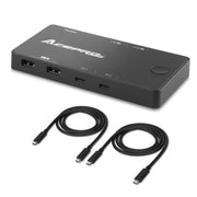 AceProAV 2x1 USB-C 4K60Hz KVM Switch with PD pass-through - Black