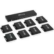 AceProAV 1080P 1x8 HDMI Splitter Over Cat6 Extender - Black
