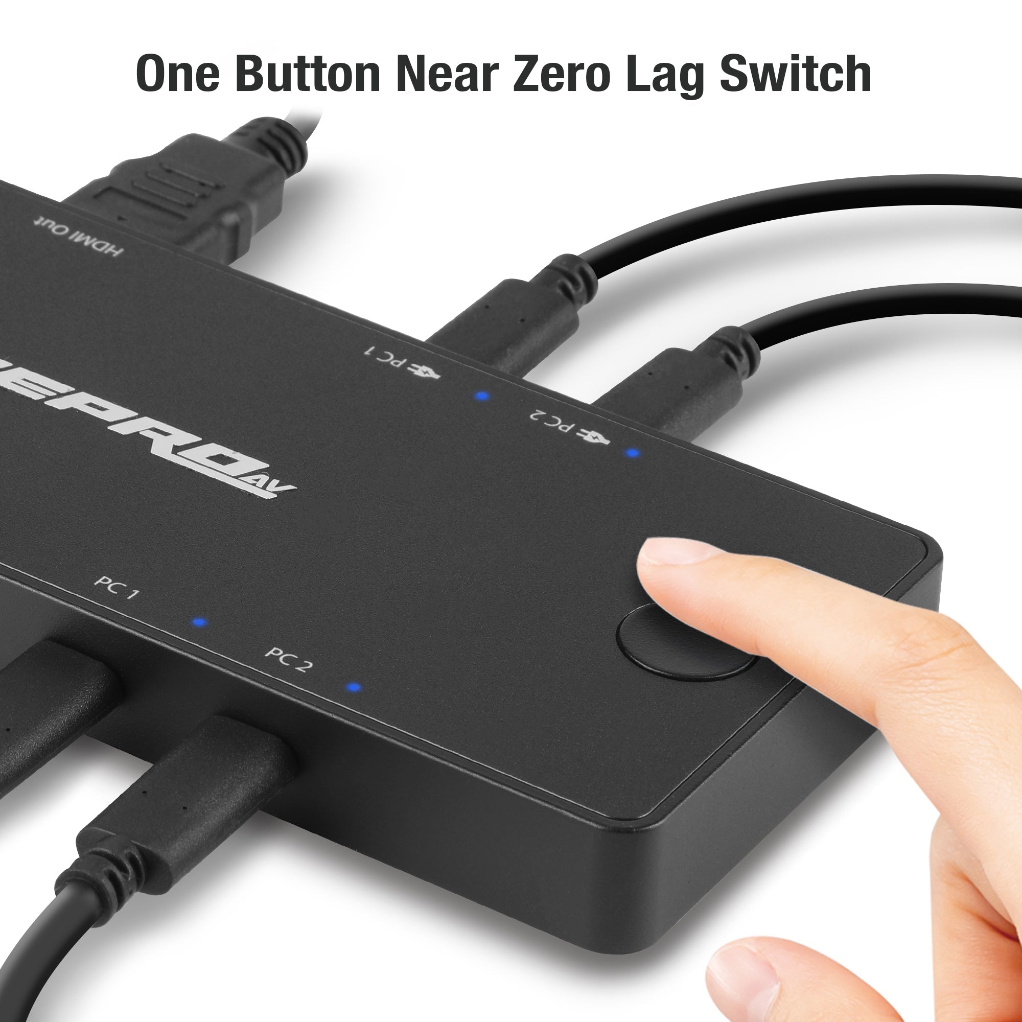 AceProAV 2x1 USB-C 4K60Hz KVM Switch with PD pass-through - Black