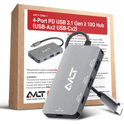 AVLT 4-Port PD USB 3.1 Gen 2 10G Hub - Gray